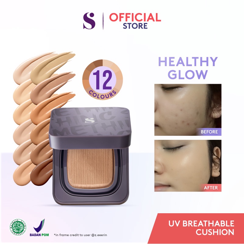 SOMETHINC COPY PASTE Breathable Mesh Cushion SPF 33 PA+++ - Cushion Glow Finish Tidak Menyumbat Pori-Pori