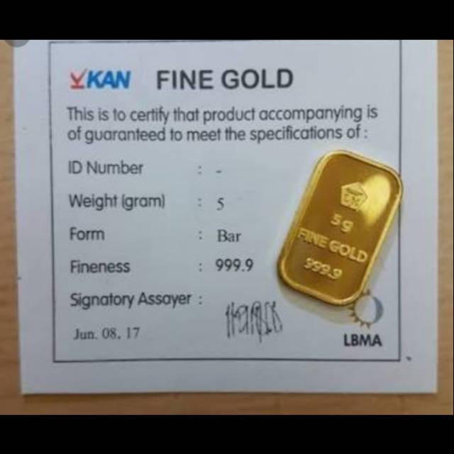 Logam mulia 5 gr sertifikat antam