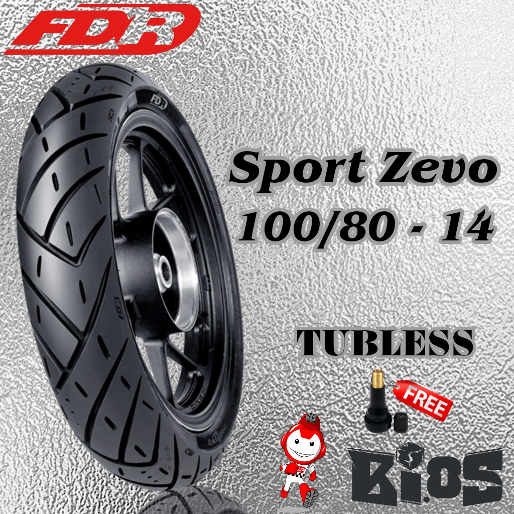 BAN FDR SPORT ZEVO 100/80-14 TUBELESS UNTUK MOTOR MATIC RING 14