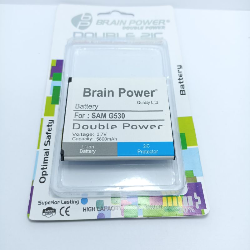 Baterai Batre Samsung Grand Prime G530 G531 / J2 Prime G532 / J3 2016 J320 / J2 Pro J250 / J5 2015 J500 / J2 Core Merk Brain Power Kapasitas 5800 Mah ( Garansi Uang Kembali )