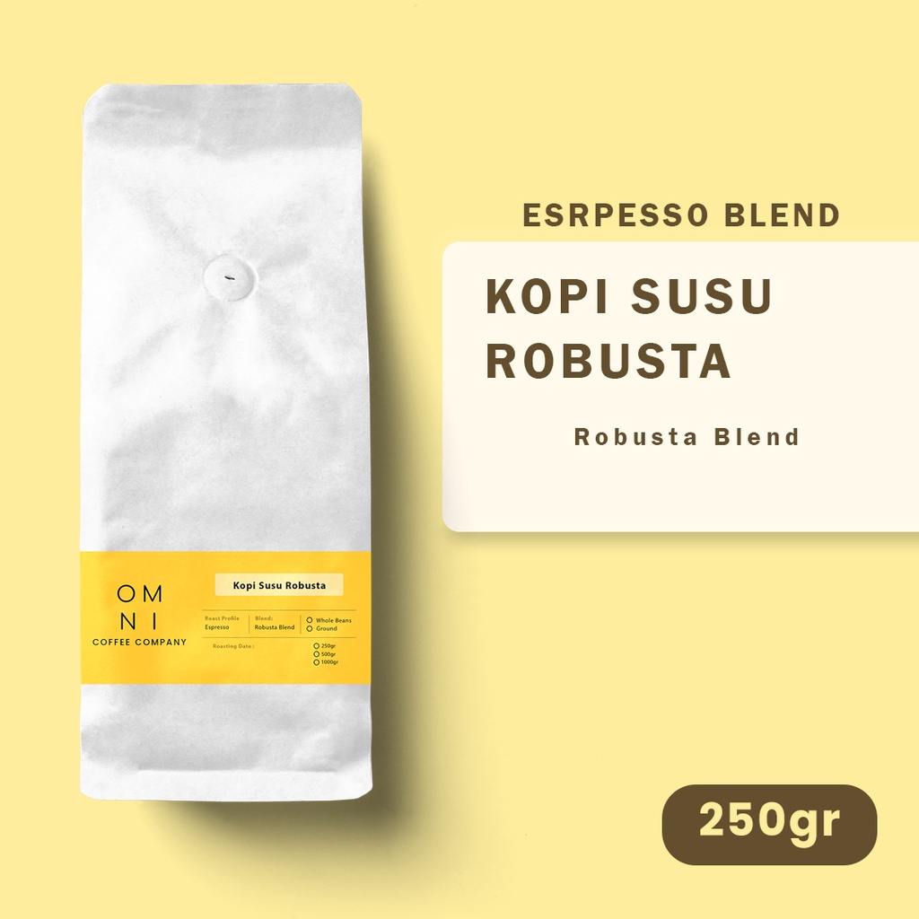 

Espresso Kopi Susu Robusta Blend Espresso 250gr (Biji/Bubuk)