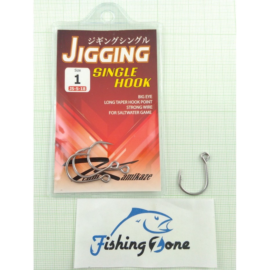 Team Kamikaze JIGGING SINGLE HOOK Size#1 - Silver