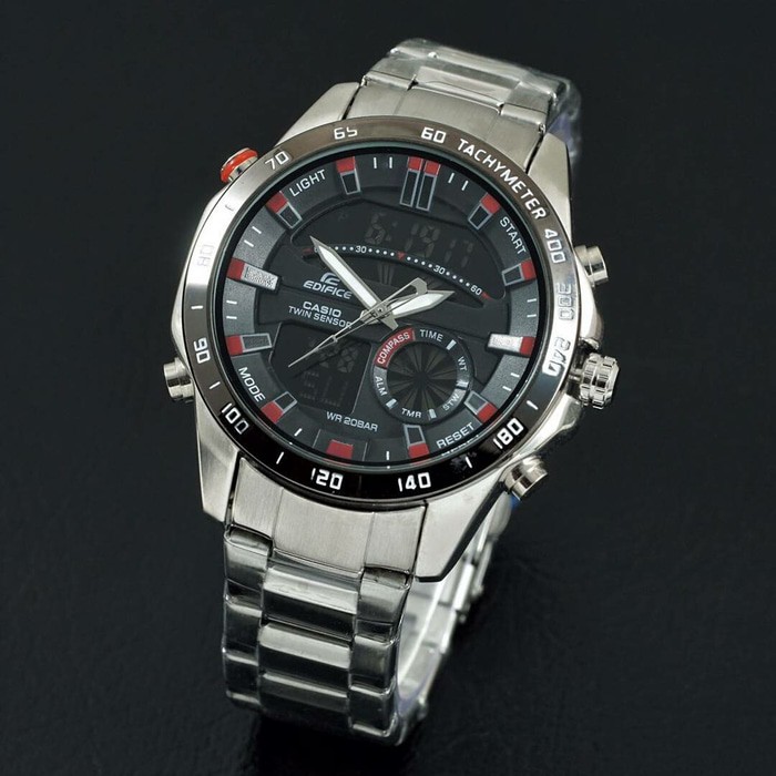 Jual Jam Tangan Murah / JAM TANGAN CASIO EDIFICE EFA GW1000 SILVER MERAH