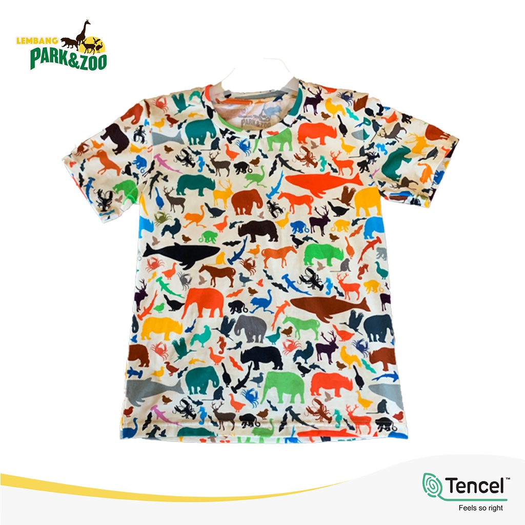 Lembang Park &amp; Zoo - T Shirt Fullprint Kids K motif Animal  Silhouette ( Anak Umur 1-3 Tahun ) Unisex / Atasan Anak / Kaos Anak