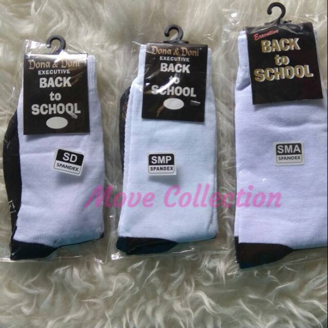 Kaos Kaki Sekolah SD SMP SMA putih hitam