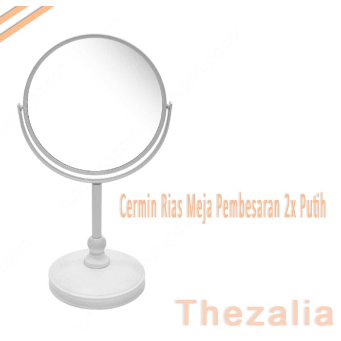 Cermin Rias Meja Pembesaran 2x Putih / kaca rias informa exclusive