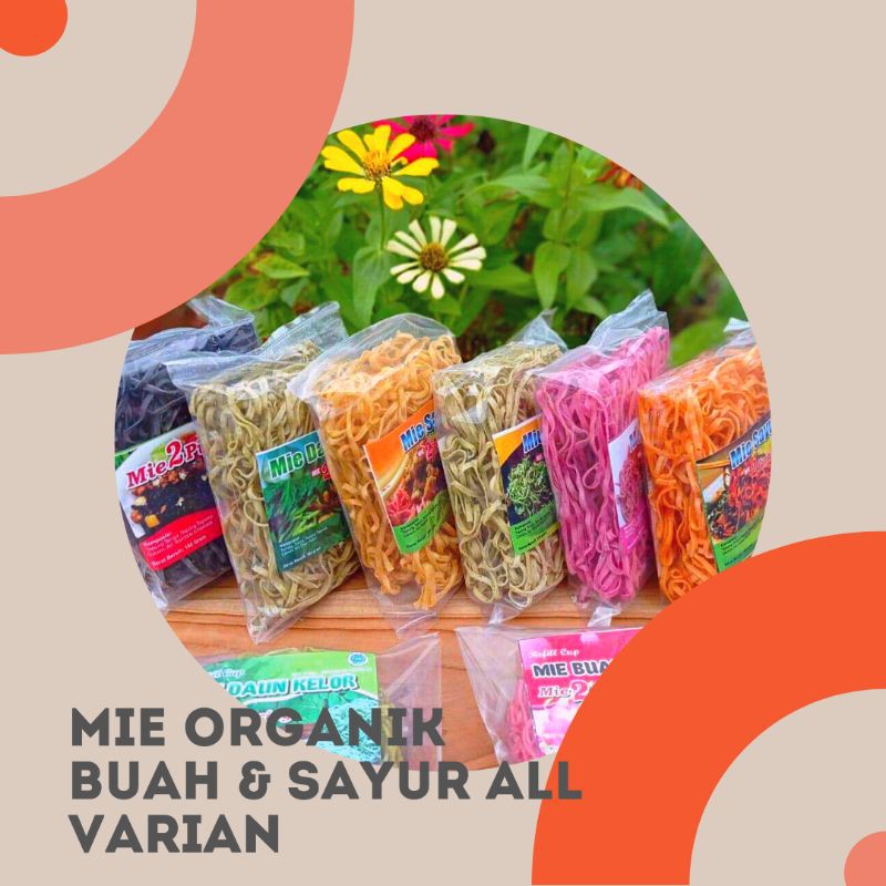 

Mie Organik Sayur & Buah 2Piring Tanpa Pengawet Non MSG (Isi 10 pcs)