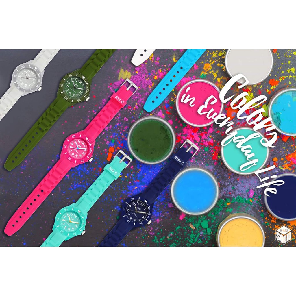 Linkgraphix Link Solid LSS Jam Tangan Wanita Original Unik Silicone Strap Colorful