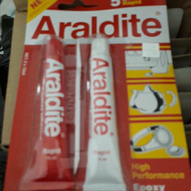 Lem Epoxy Besi Araldite Rapid 5 Menit Merah