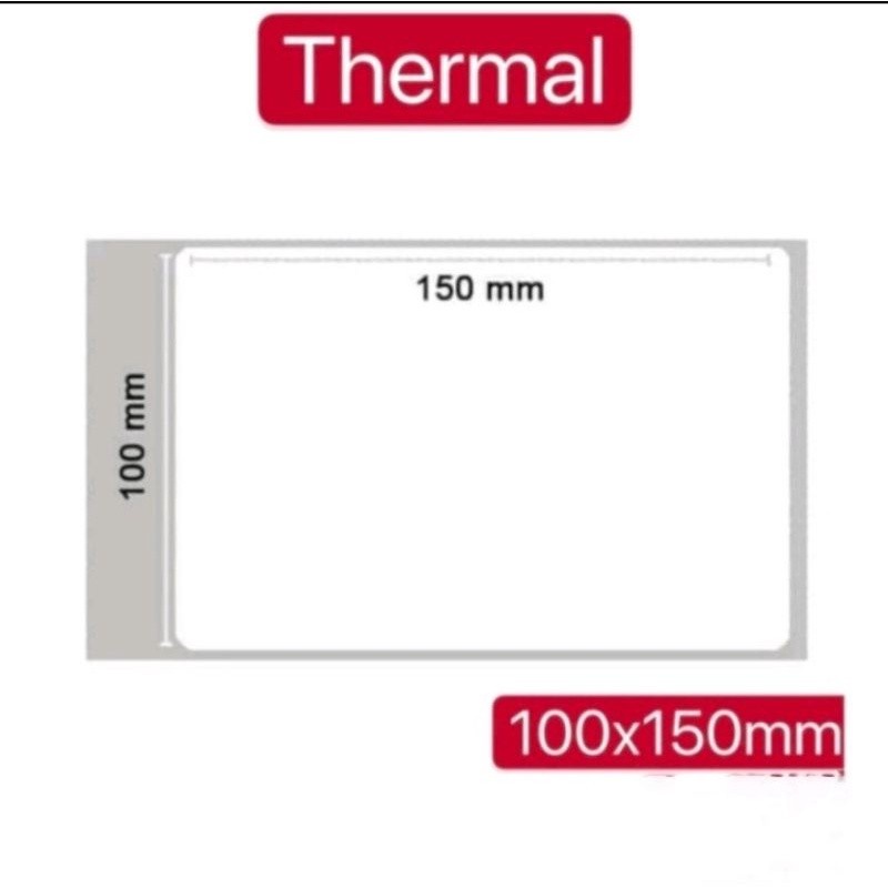 Kertas Thermal 100 x 150 mm 500 pcs Stiker Label Barcode A6 - Roll