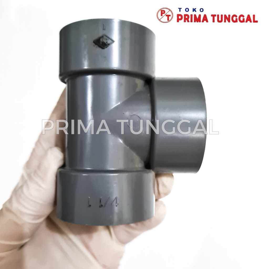 Tee 1 1/4" Inch PVC Sambungan Cabang 3 Sambungan T Pipa Power / Rucika