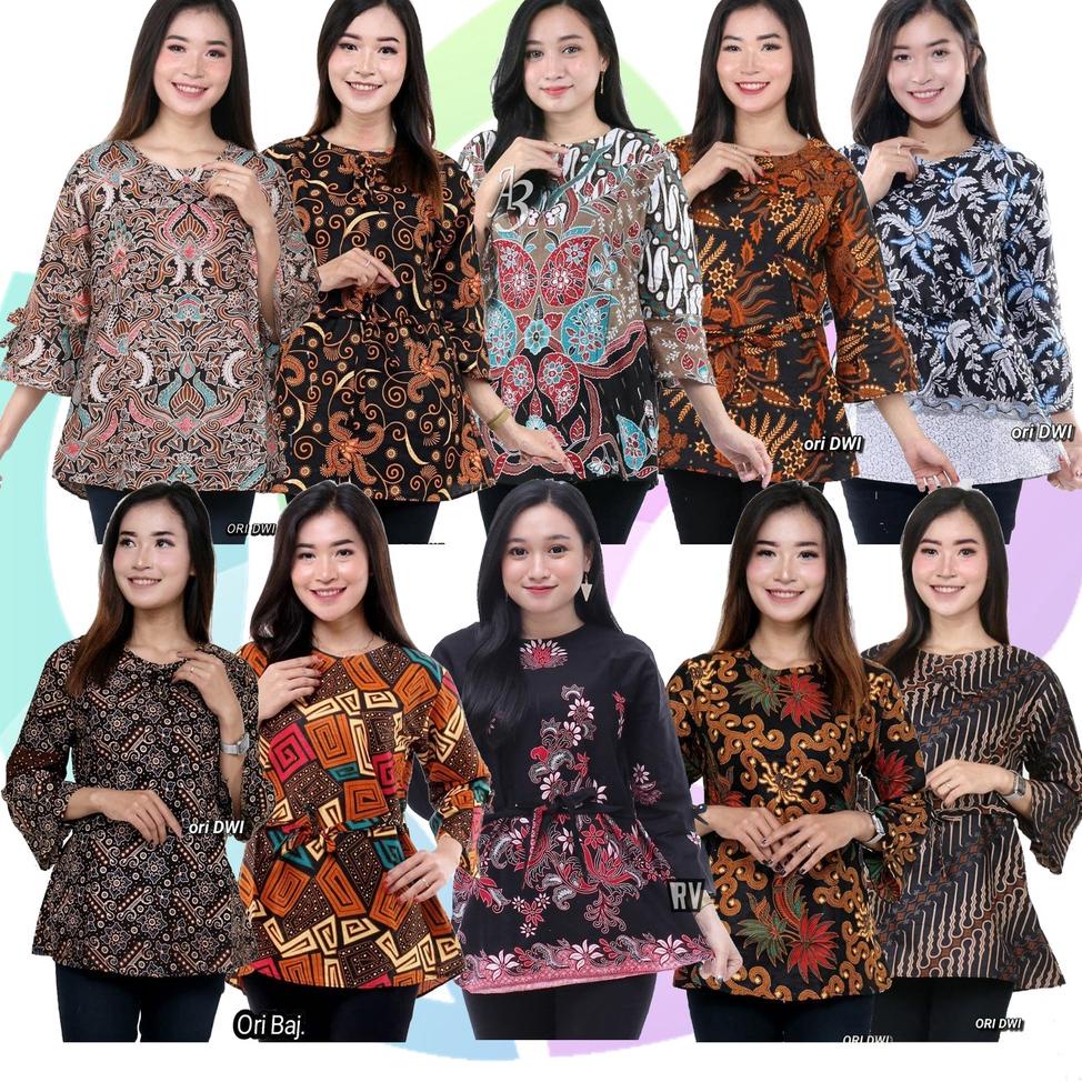 [PRC.29My22ᵁ] Atasan Blouse Batik Wanita Bahan Katun Halus MotifUkuran M, L, XL, XXL