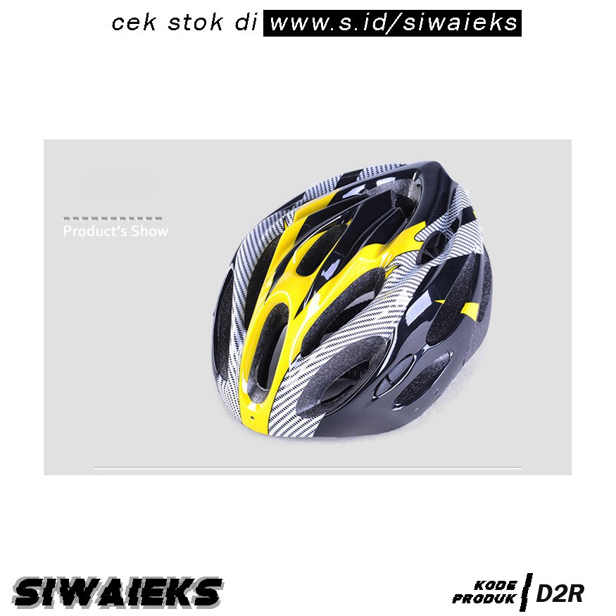 D2R TaffSPORT Helm Sepeda EPS Foam PVC Shell x10 Yellow Grab Medan