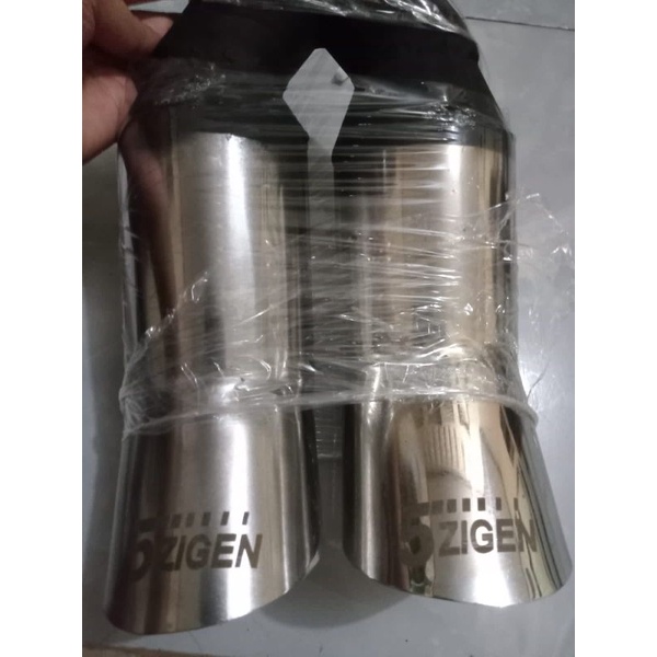 Knalpot Mobil Racing Model 5Zigen Cabang Croom dengan type suara bass cocok untuk semua jenis mobil 