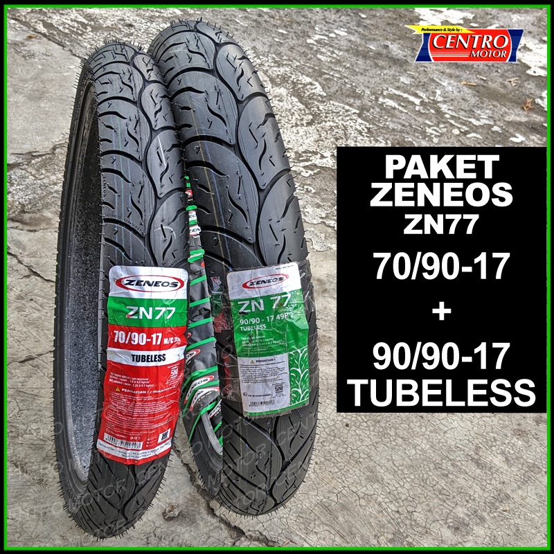 BAN ZENEOS ZN77 70/90-17 & 90/90-17 PAKET BAN TUBELESS RING 17"