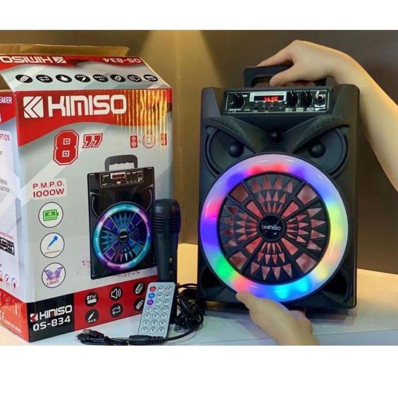 Speaker Bluetooth 8'5 inch KIMISO QS-834 + Bonus mic + remote