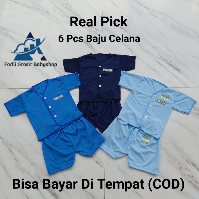 6 Pcs Baju Celana Bayi Newborn Lengan Pendek Series Boy Terbaru