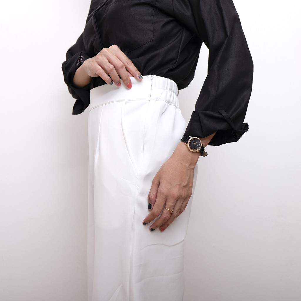 NorshofeeaStore Celana Kulot Highwaist Jumbo Wanita Bawahan Kulot Premium Cewek Bahan Scuba Import / Kulot Jumbo Basic Scuba-PUTIH XXL