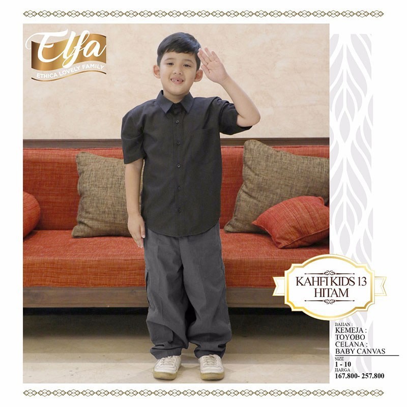 ETHICA | SETELAN BAJU KOKO ANAK KAHFI KIDS 13 HITAM D20P