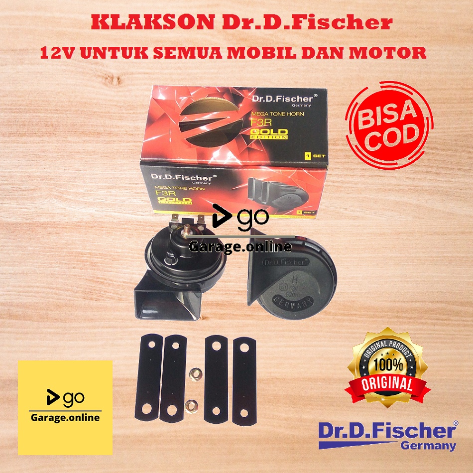 Klakson Keong Dr D Fischer F3R GOLD EDITION 12V Untuk semua Mobil dan Motor Original