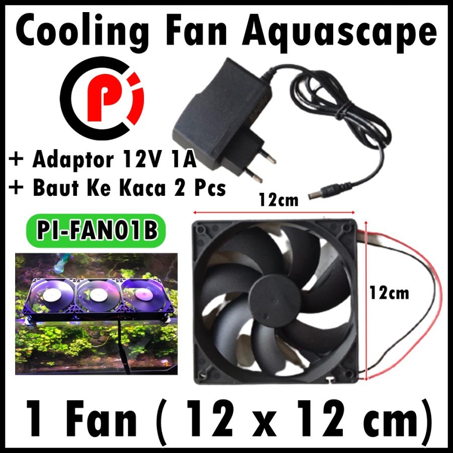 PI FAN01B Cooling 1 Fan Kipas Pendingin Aquarium Aquascape 12 x 12 cm