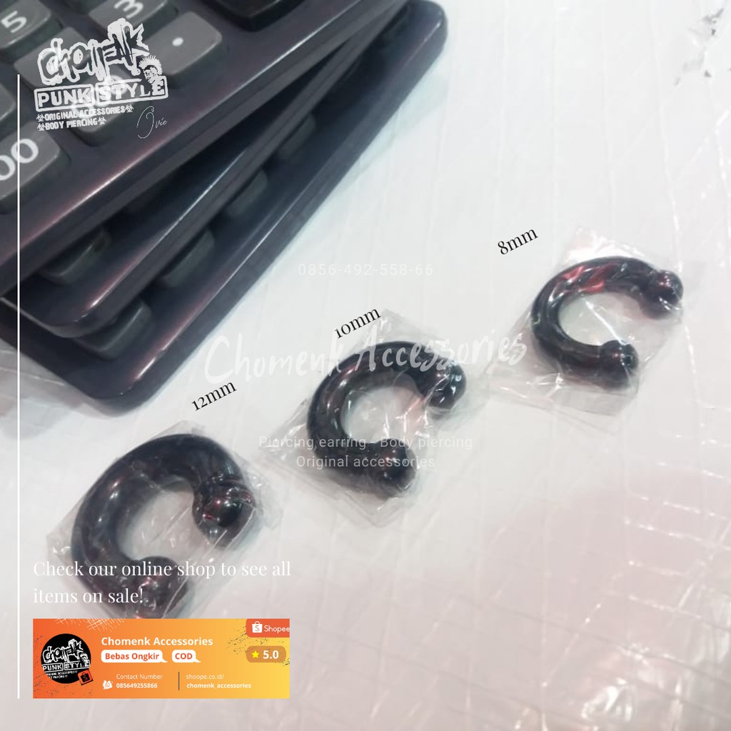 anting rossi anting tindik anting pria anting titanium anting tindik rossi piercing 8mm-10mm-12mm.