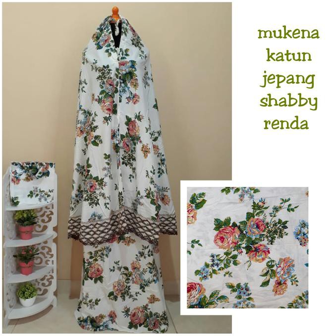 Fashion Muslim - Mukena Katun Jepang Jumbo Renda Shabby Chic Vintage Kekinian