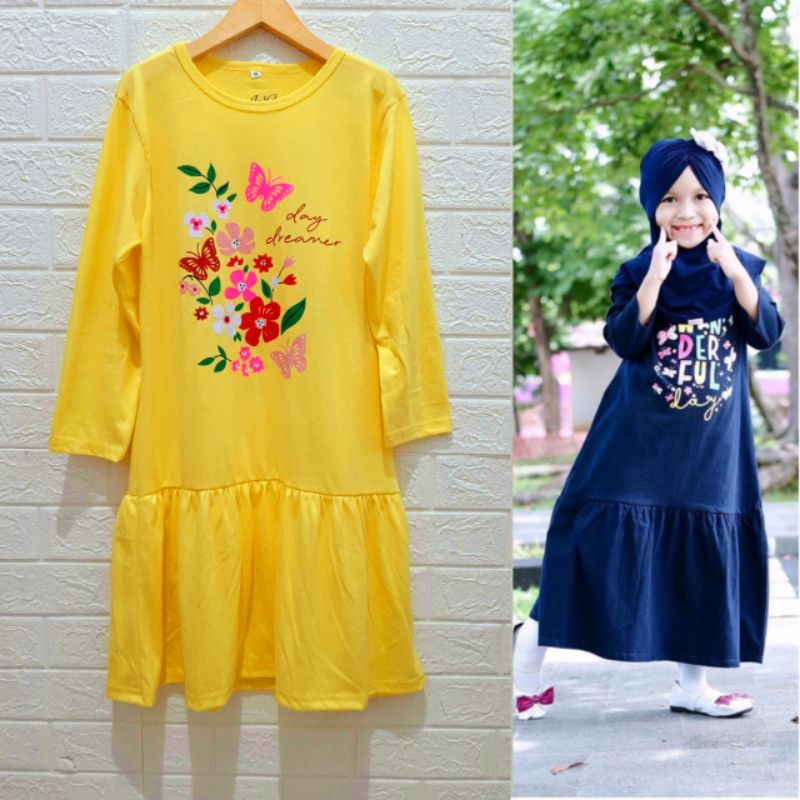 TERBARU GAMIS ANAK PEREMPUAN/BAJU MUSLIN ANAK PEREMPUAN/GAMIS KAOS ANAK