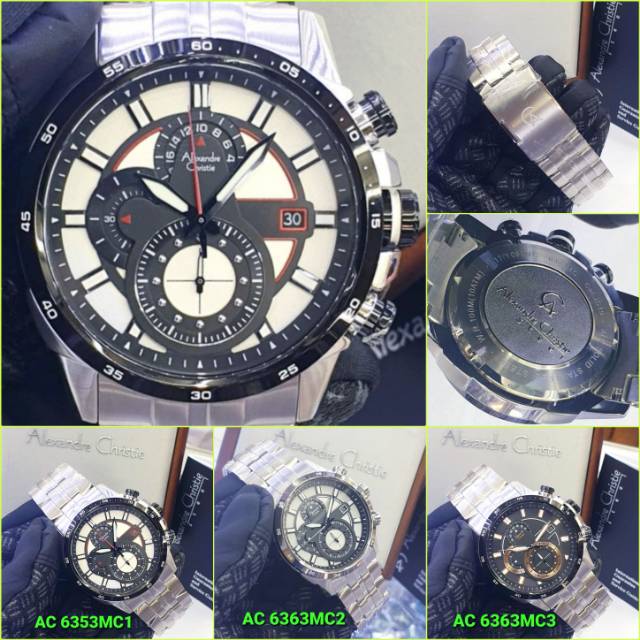 Jam Tangan Alexandre Christie AC 6363MC Chronograph Grade Original Waterproof
