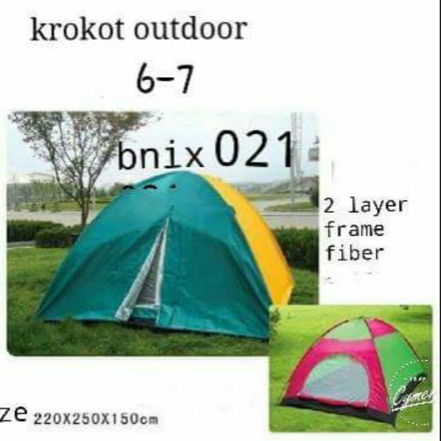 Tenda camping 6 orang double layer - bnix 021