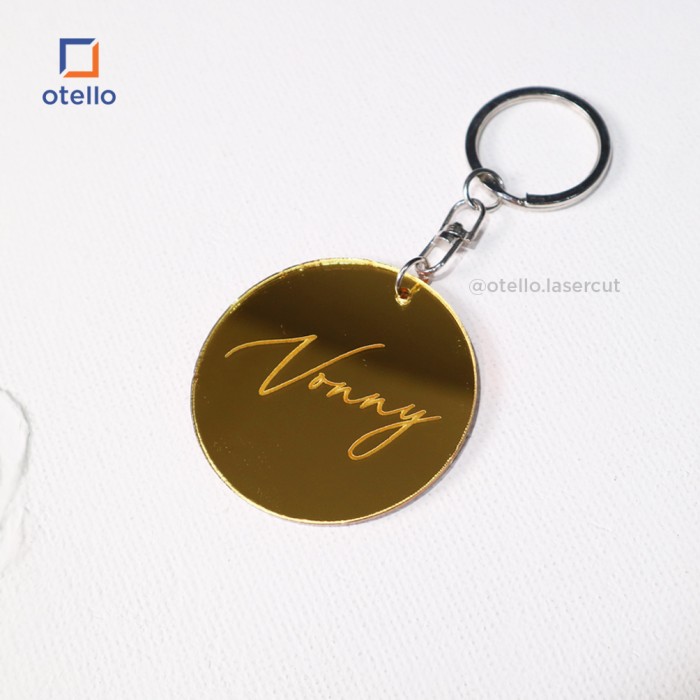 Custom Gantungan Kunci Mirror Keychain Grafir Nama Ganci Akrilik Acrylic Kustom Name Tulisan