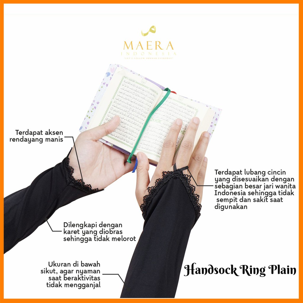 Manset Tangan Handsock Cincin Renda bahan Jersey by Maera