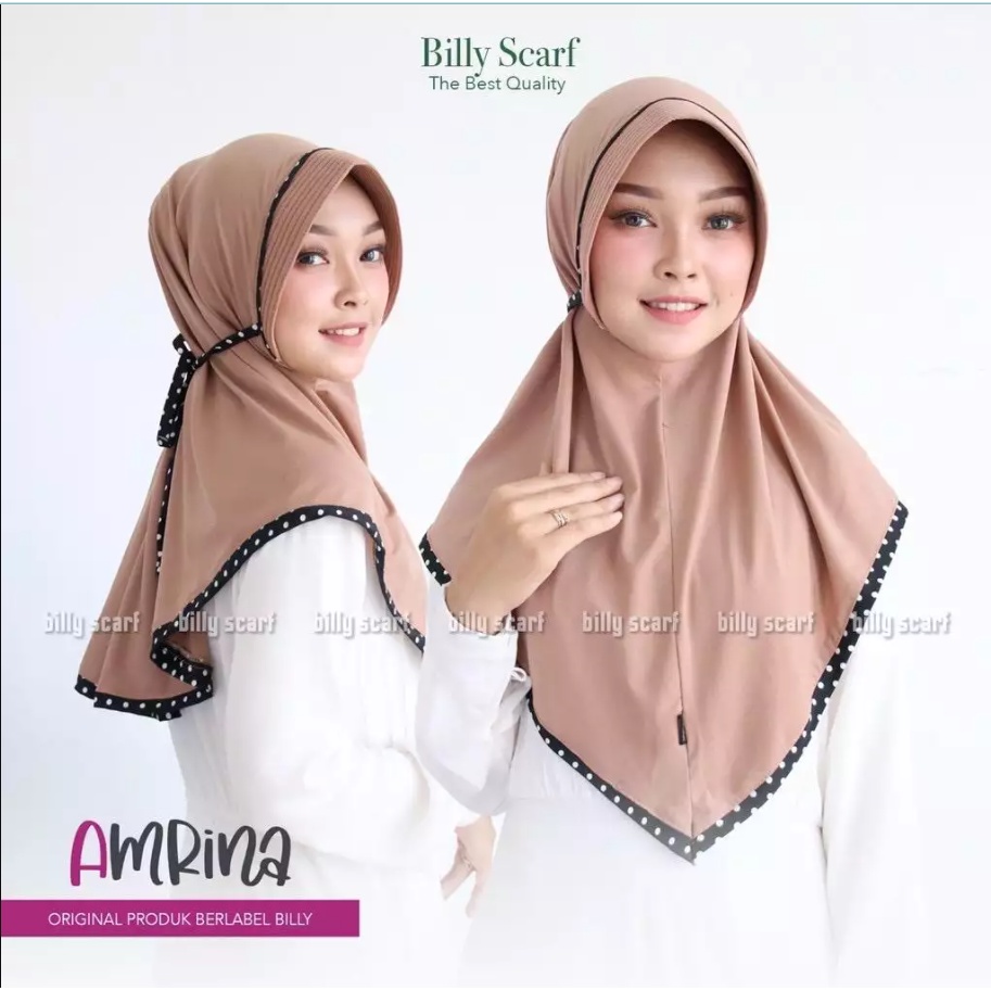 Jilbab Jersi Pet Alena Hijab Instan Bergo Monata List Polkadot // Jilbab Instan Jersey Inayah