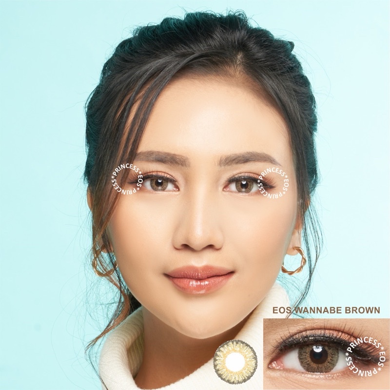 Softlens EOS Wanna Be Brown / Coklat Normal Minus Beda Minus