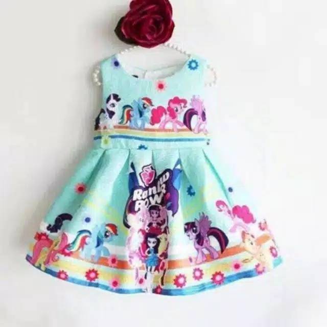 GA2579 LITTLE PONY DRESS / DRESS KUDA PONI ANAK IMPORT KOREA LUCU MURAH BAGUS