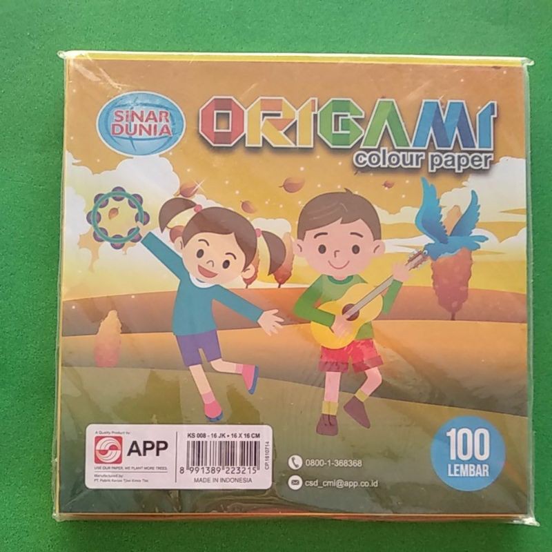 

Kertas Lipat Warna Origami Sidu 16X16cm 100 Lembar
