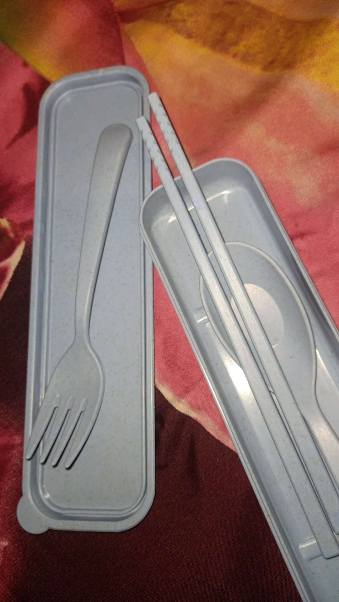 Sendok Garpu Sumpit Portable Set 3 In 1 | Alat Makan Jerami Gandum Sendok 3 In 1