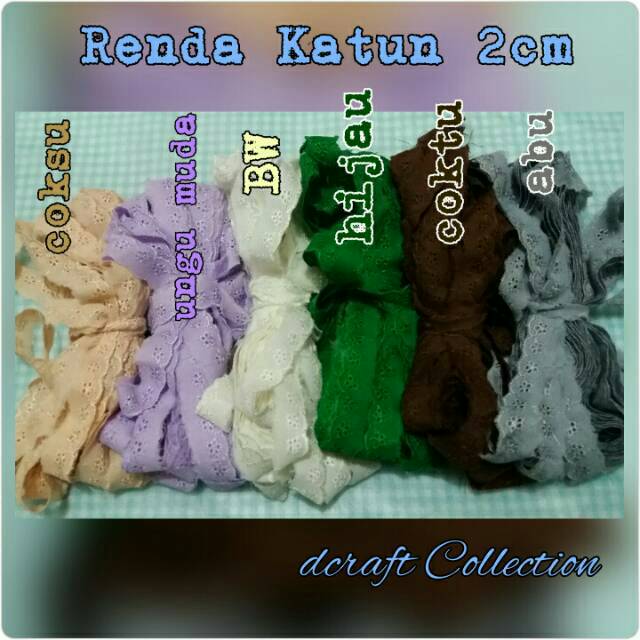 Renda Katun 2cm per Roll