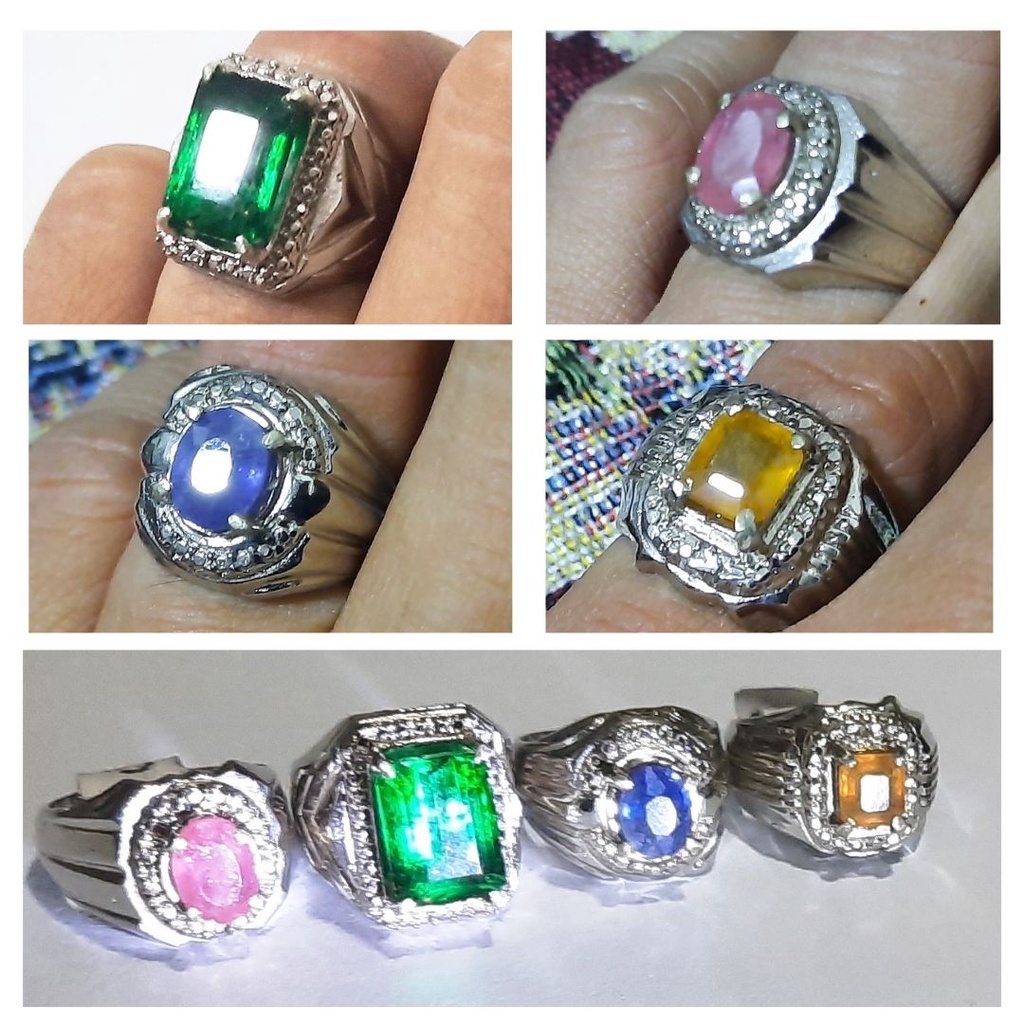 Batu Permata Cincin Zamrud Emerald Ruby Sapphere Safir Asli 100% Original 101114