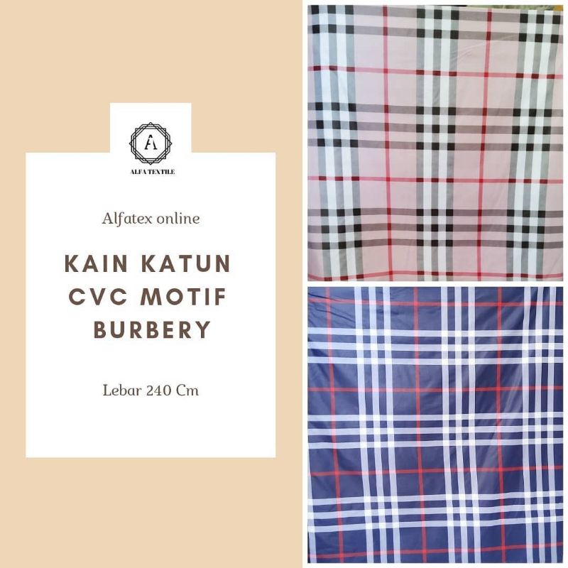 Kain Katun CVC Motif Burbery