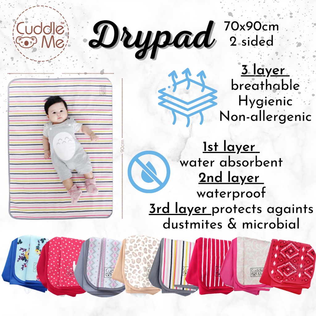 Drypad cuddle me Perlak bayi adem tanpa suara gemerisik Travel pad lebih tebal dari wonderpad