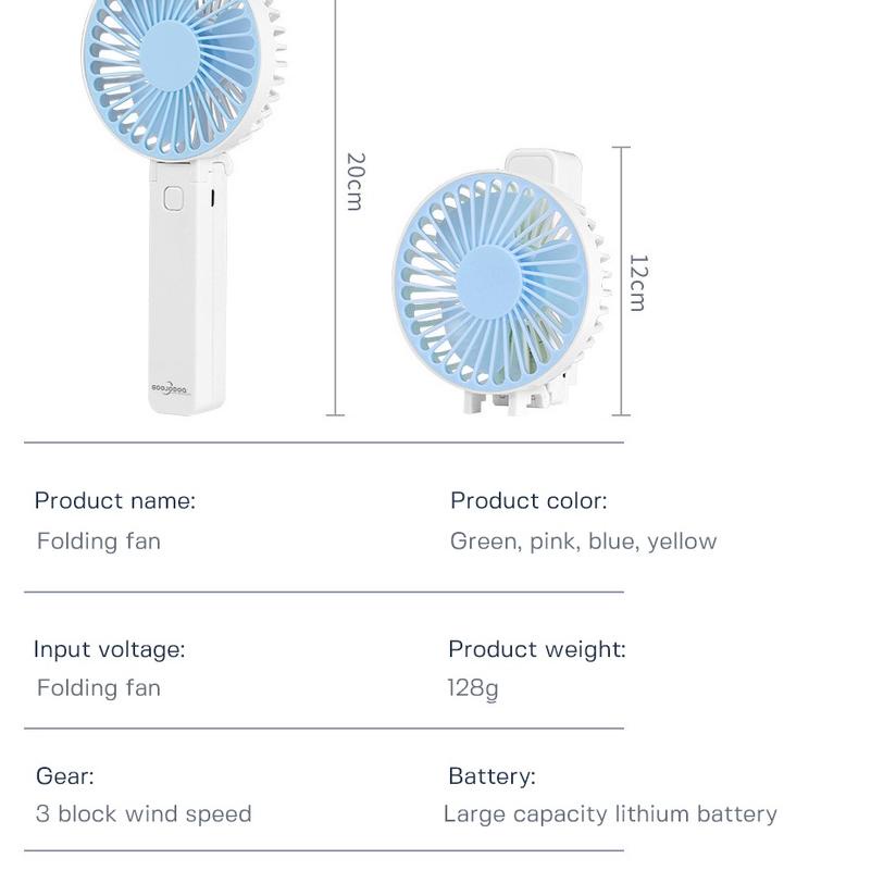 ✯ Goojodoq KIPAS ANGIN MINI GENGGAM Cute / Kipas Lipat PORTABLE / Mini Fan ➾