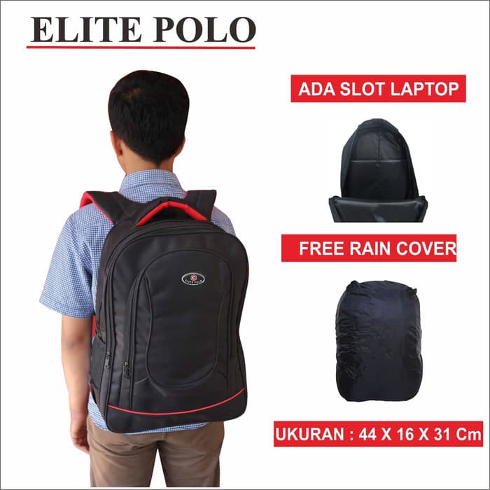 BARU! Tas Gendong Elite Polo Ransel Punggung Sekolah SMP SMA Kuliah Kerja Kantor Backpack Pria Murah