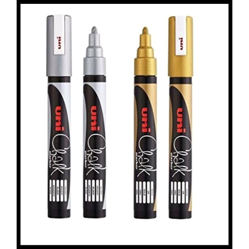 

Uni Chalk Pwe-5M (Spidol Kapur Untuk Blackboard, Glassboard) Eraseable - Hitam