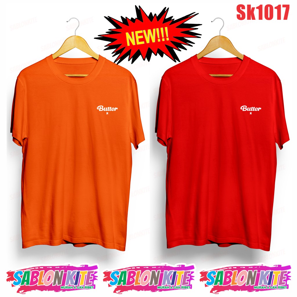 MURAH!!! KAOS KPOP BUTTER SK1017 SMALL LOGO ADA 8 WARNA UNISEX COMBED 30S