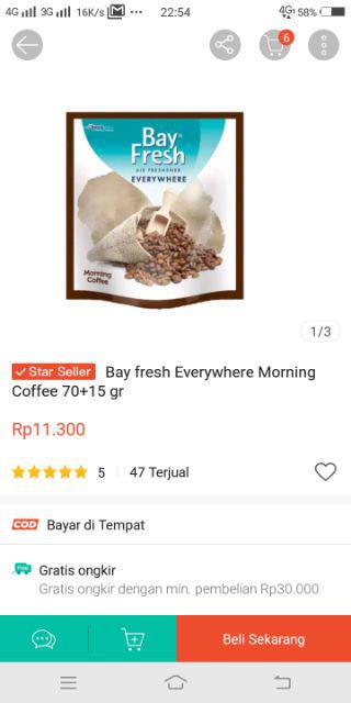 Bay Fresh Everywhere Morning Coffee 70+15 Gr