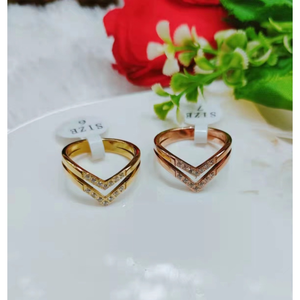 Cincin CC Titanium Permata Perhiasan Fashion 205