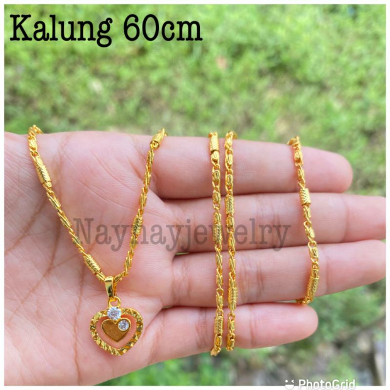 Kalung koin bambu lovep 60cm hijab