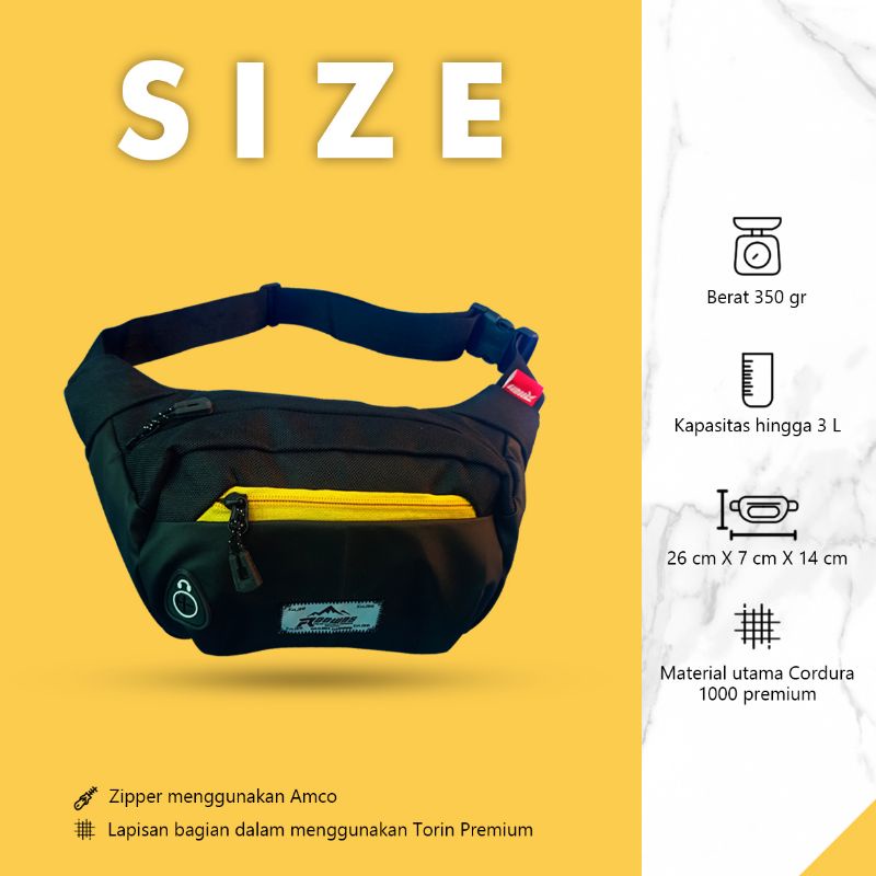 Tas Selempang Waistbag Tas Pinggang Distro Semi Waterproof Pria Wanita Roowns Wonder