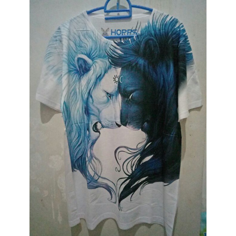 KAOSpria/wanita gambar dua singa